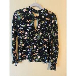 Ethereal long sleeve floral blouse